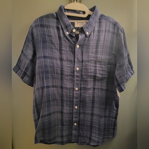 NWT Boys Old Navy Button Up Plaid Short Sleeve Shirt. - Picture 2 of 12